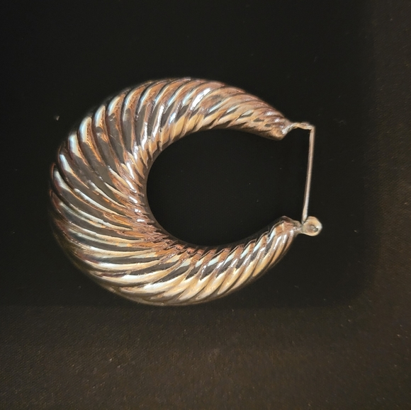 Sterling Silver Hoop Earrings - Picture 3 of 4